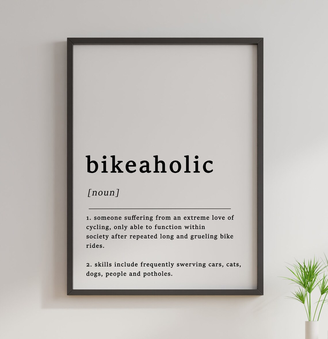 Definition Of Bikeaholic Quote Poster, Funny Typography - Image 3
