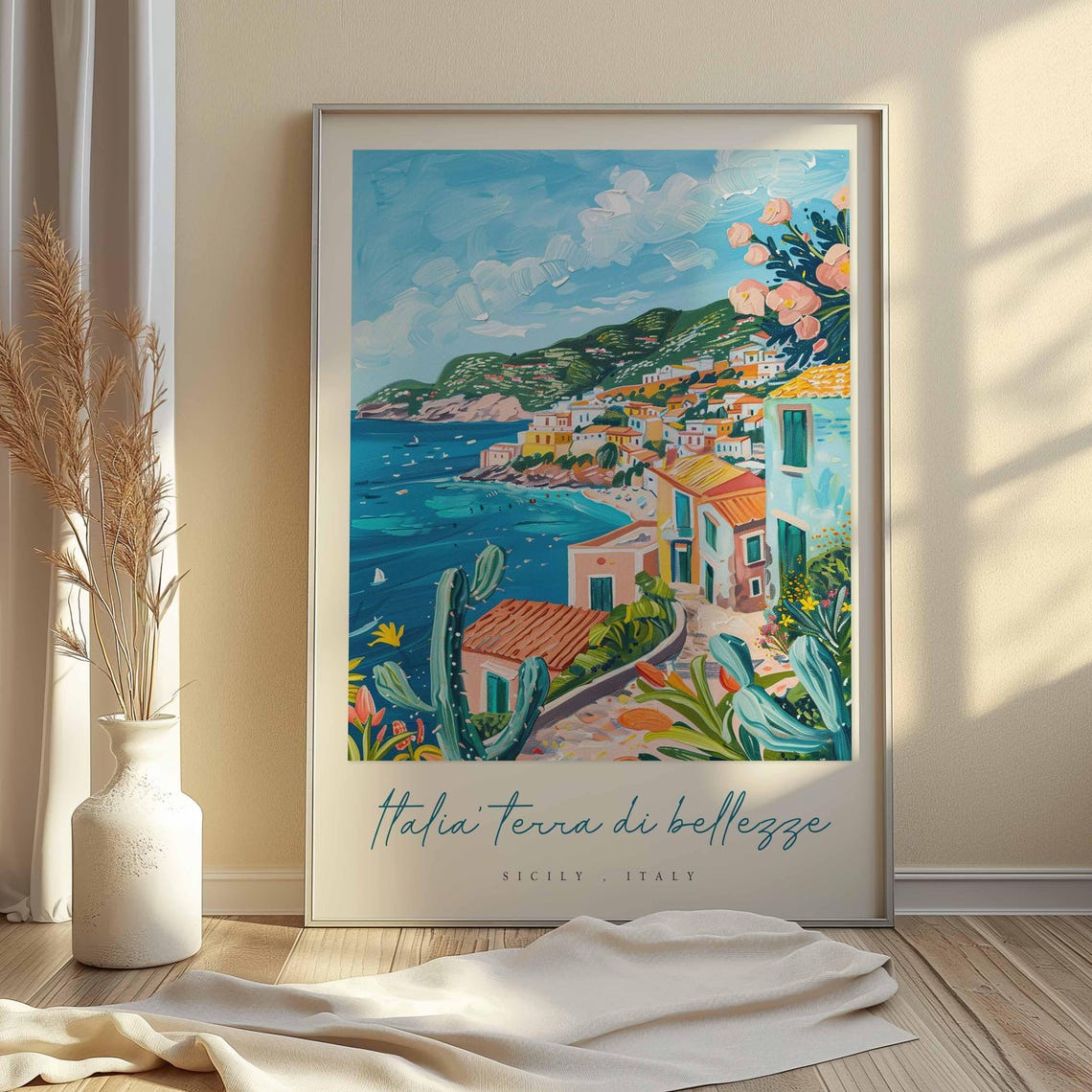 Sicily Poster Italian Travel Print Sicily Travel Art Sicily Wall Art Italy Art Italy Travel Decor Italian Travel Gift - Image 2