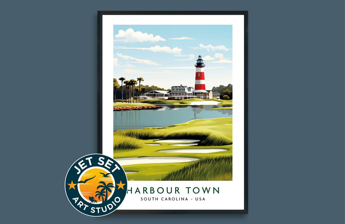 Harbour Town Golf Course Lighthouse South Carolina Golf Poster