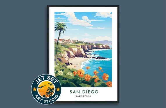 San Diego Usa Travel Print Poster Wall Art Framed Unframed Canvas Gift