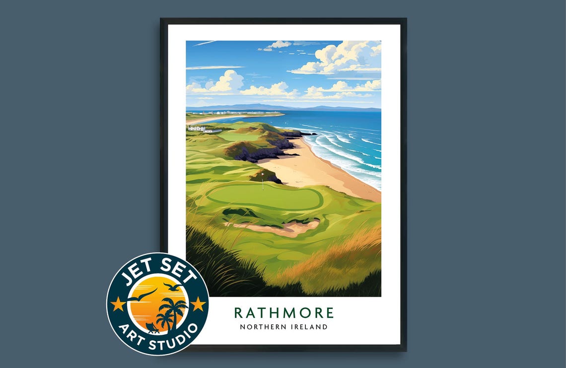 Rathmore Golf Course Poster Print Northern Ireland Wall Art Framed Unframed Canvas Gift