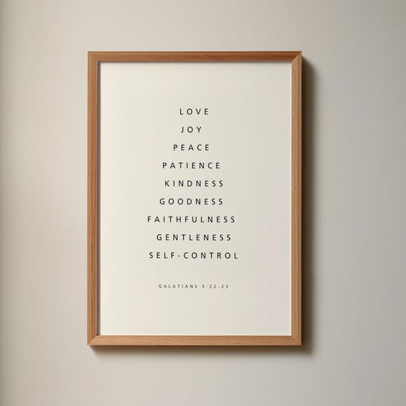 Galatians 52223 Fruits Of The Spirit Wall Art Prints Christian Bible Verse Modern