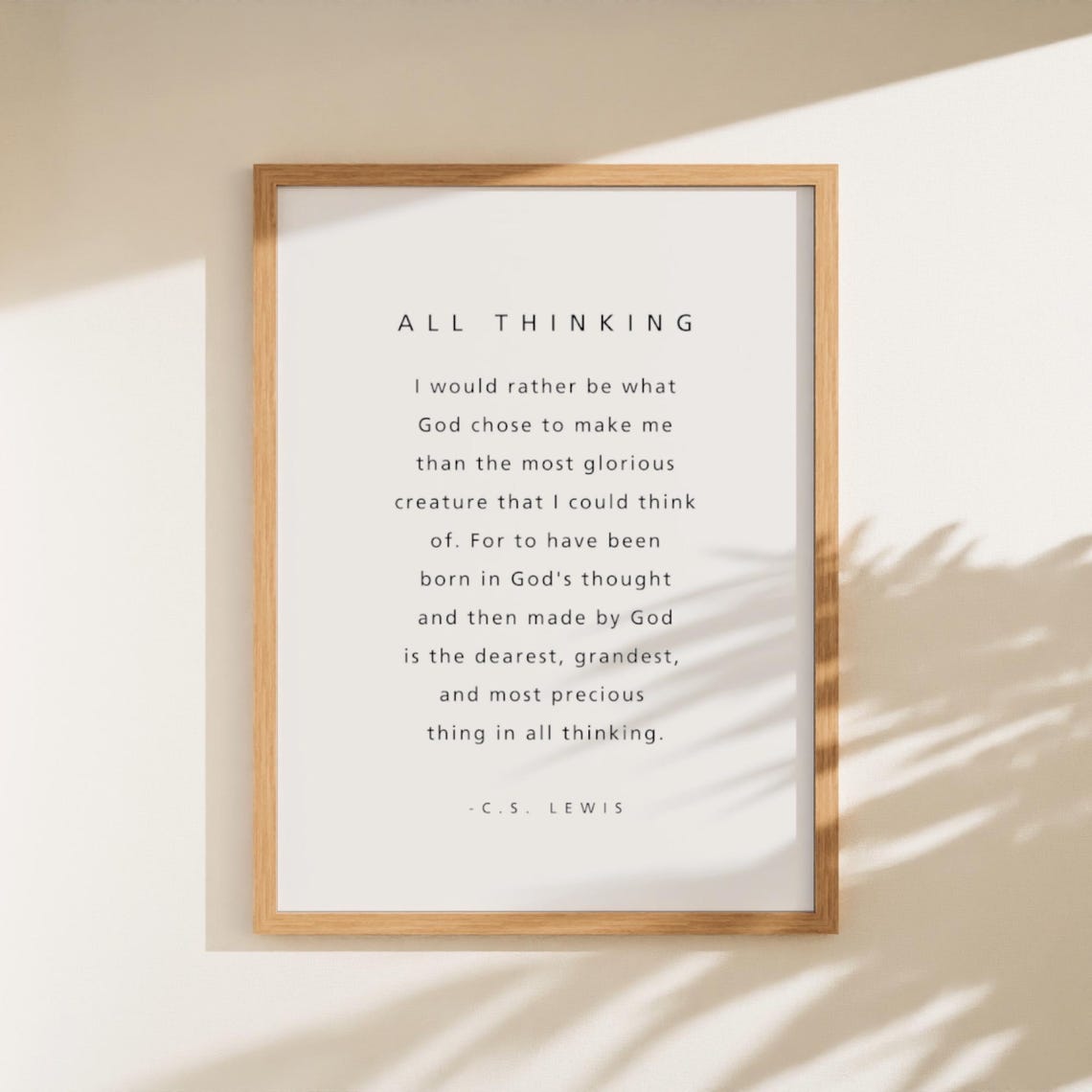 C.S. Lewis All Thinking Quote Minimalist Inspirational Poster