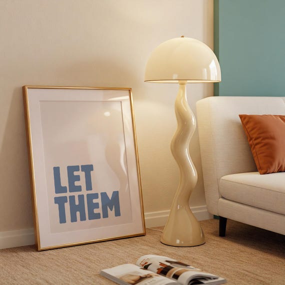 Let Them Trendy Art Wall Minimalist Typography Poster Pastel Blue Print Positive Affirmation Dorm Decor