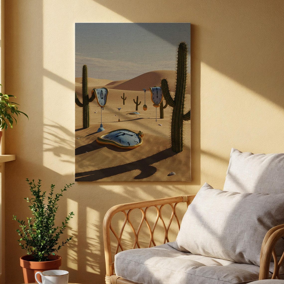 Melting Clocks Desert Surreal Time Dali Inspired Fantasy Wall Art