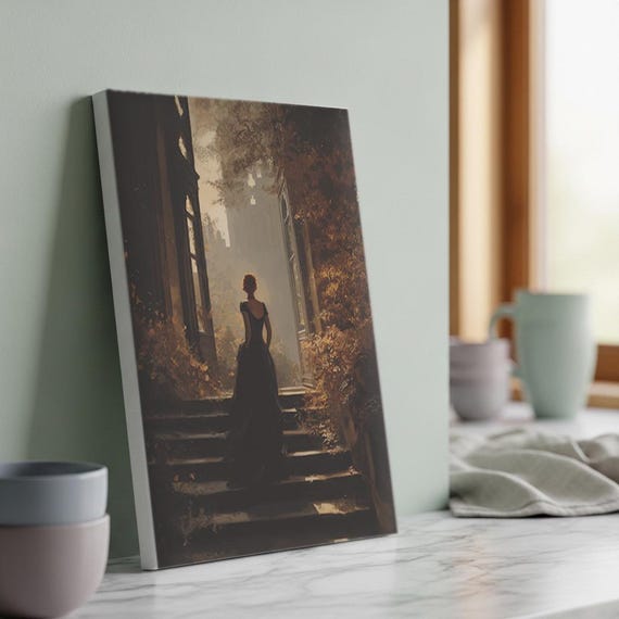 Paint By Numbers Kit Gothic Woman In Shadows Elegant Lady Canvas Diy Art Gift For Adults Rollup Painting Stretched Wall Decor