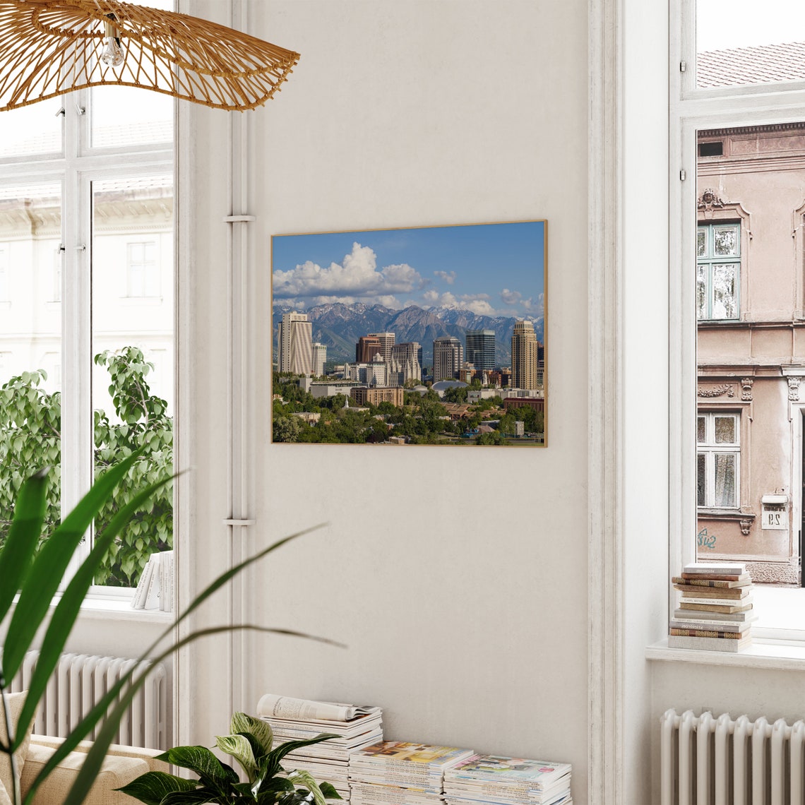 Salt Lake City Utah Downtown Wasatch Mountains Snow Peak Poster - Image 3