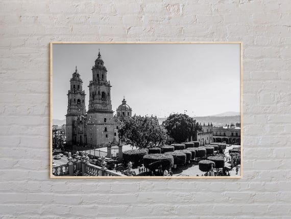 Black And White Morelia Print Morelia Wall Art Morelia Poster Morelia Photo Morelia Poster Print Morelia Wall Decor Mexico Poster