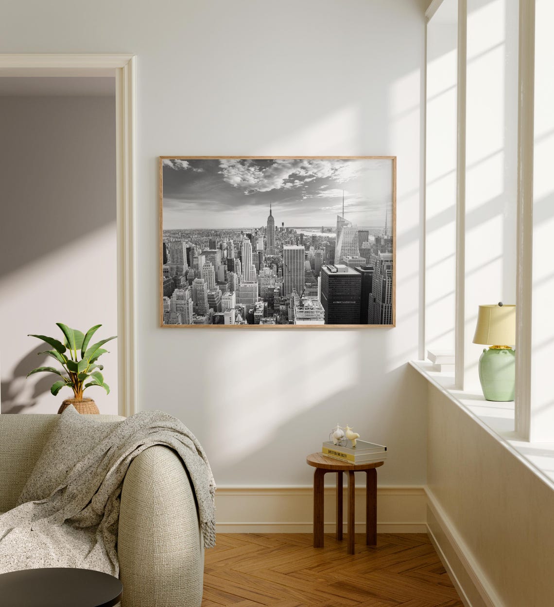 Manhattan Midtown Empire State Building Black and White Skyline Poster - Image 5