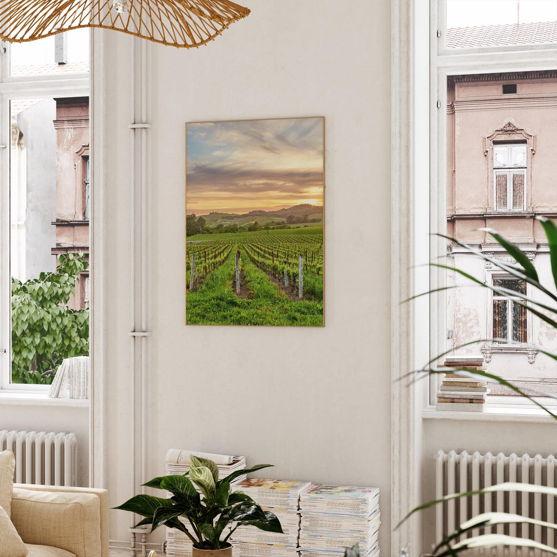 Napa Valley California Vineyard Rows At Golden Hour Sunset Poster - Image 3