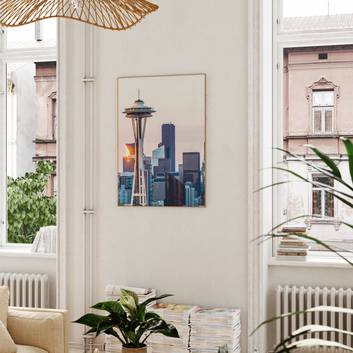 Seattle Space Needle at Sunset City Skyline Washington Poster - Image 3