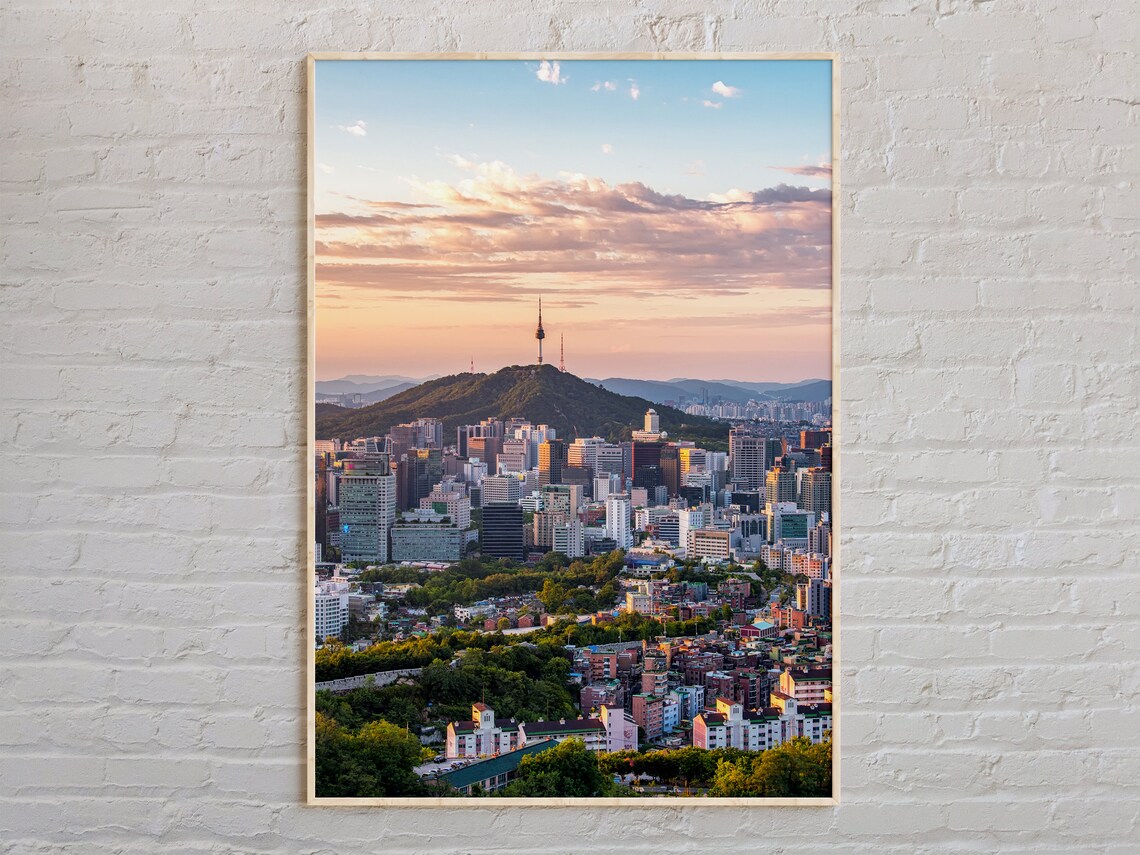 Seoul Travel Poster Print, South Korea Wall Art