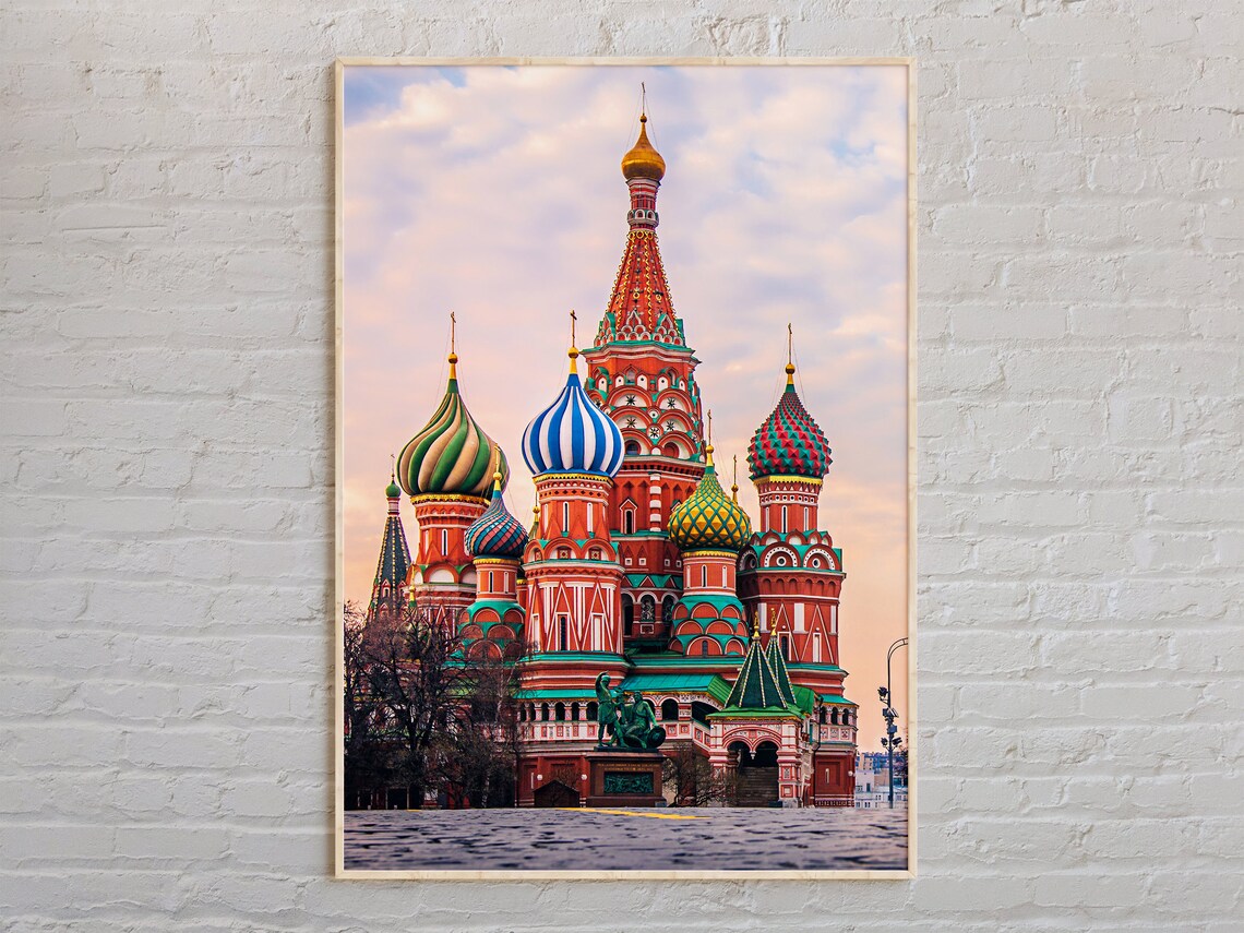 Moscow Russia Travel Poster, Europe Asia