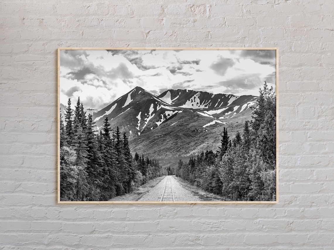 Black and White Alaska Travel Poster, United States