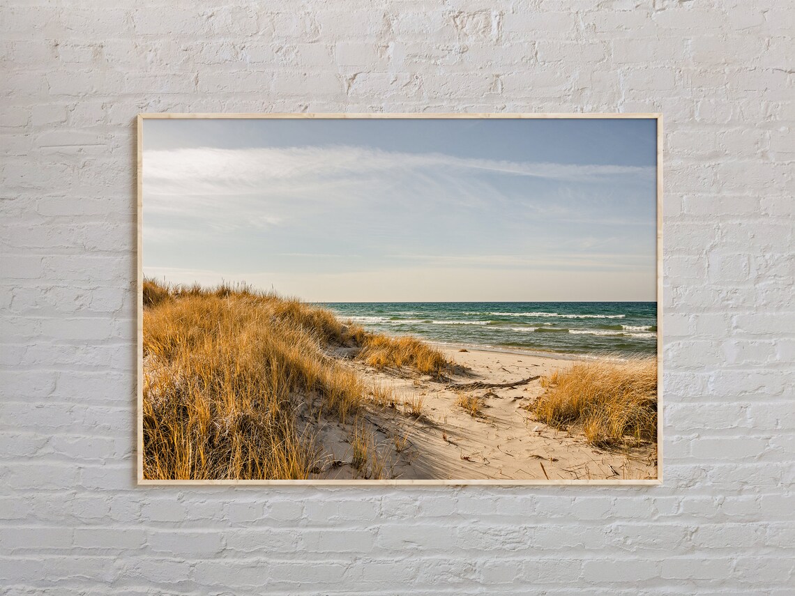 Lake Michigan Travel Poster, USA Wall Art Print
