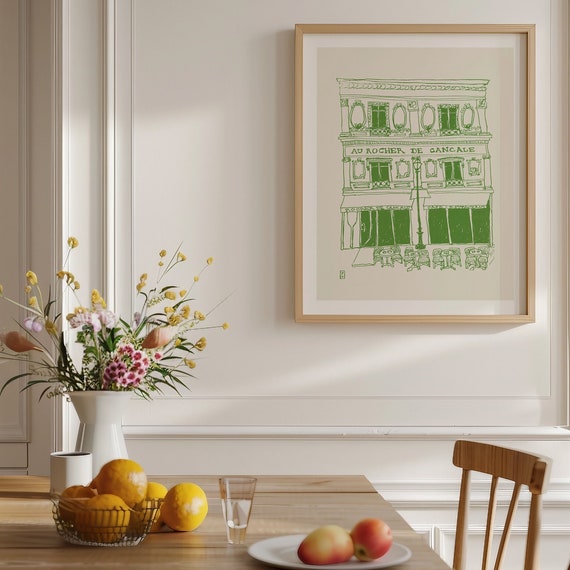 Au Rocher De Cancale Paris Minimalist Art Print