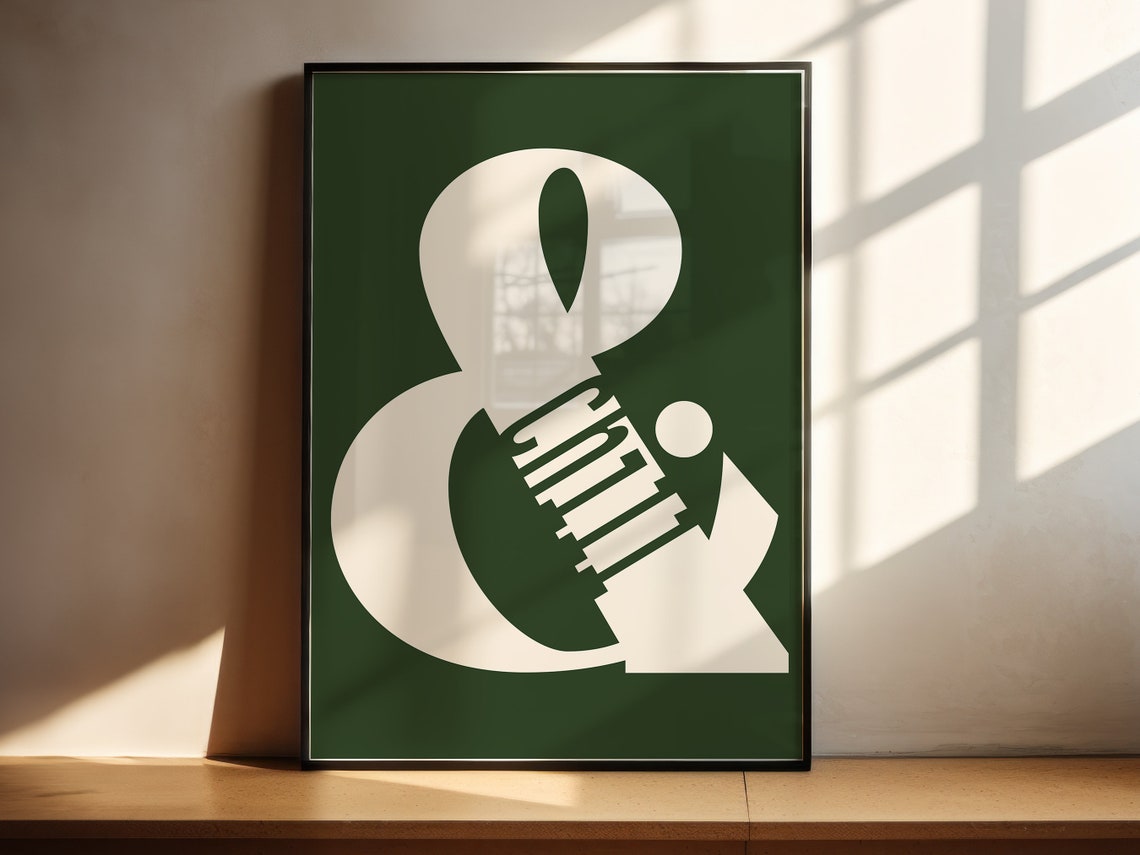 Chill Ampersand Typography Green Cream Minimalist Decor Poster - Image 3