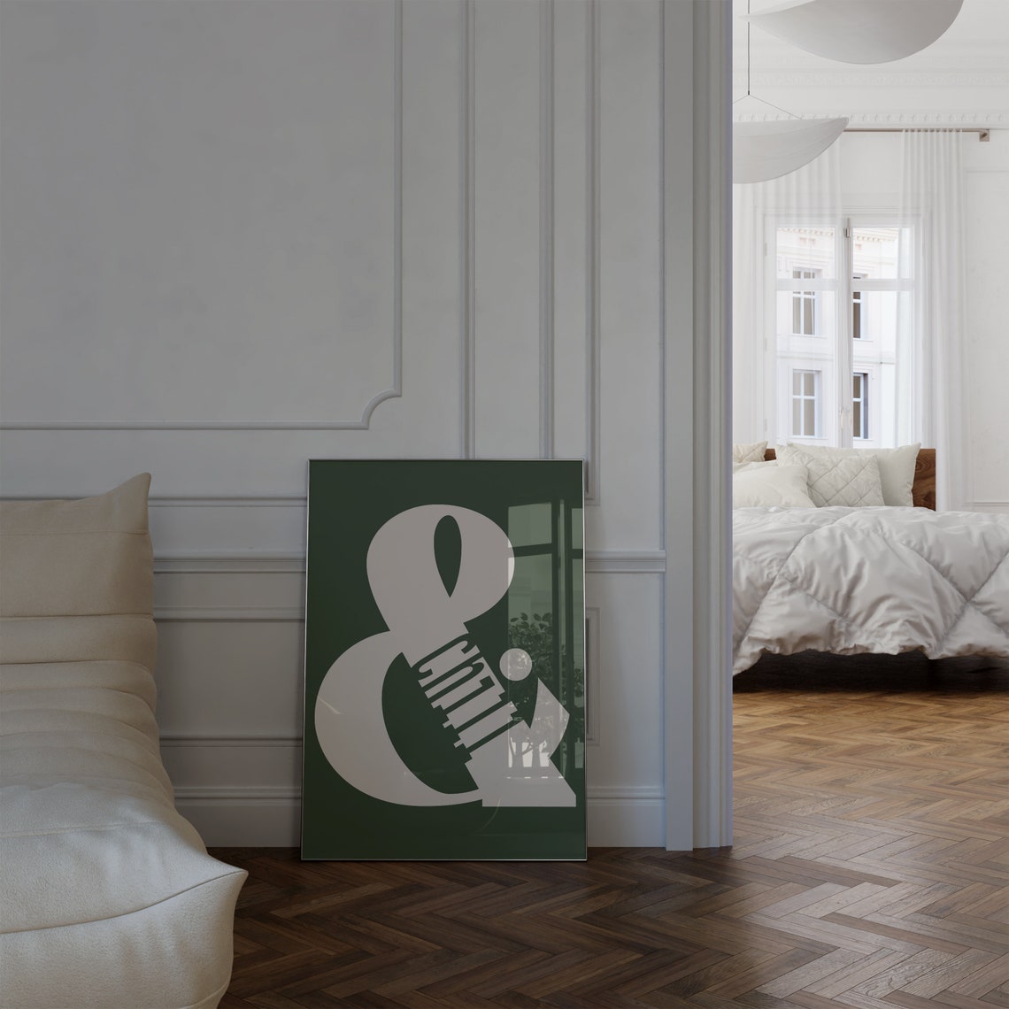 Chill Ampersand Typography Green Cream Minimalist Decor Poster - Image 2