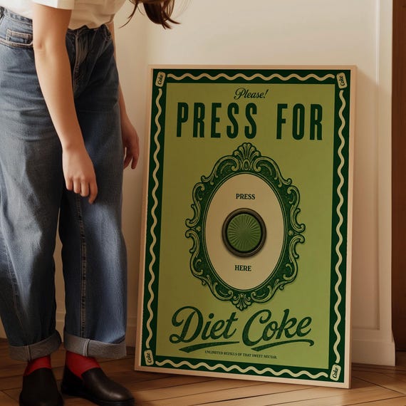 Diet Coke Wall Art Print Retro Kitchen Decor