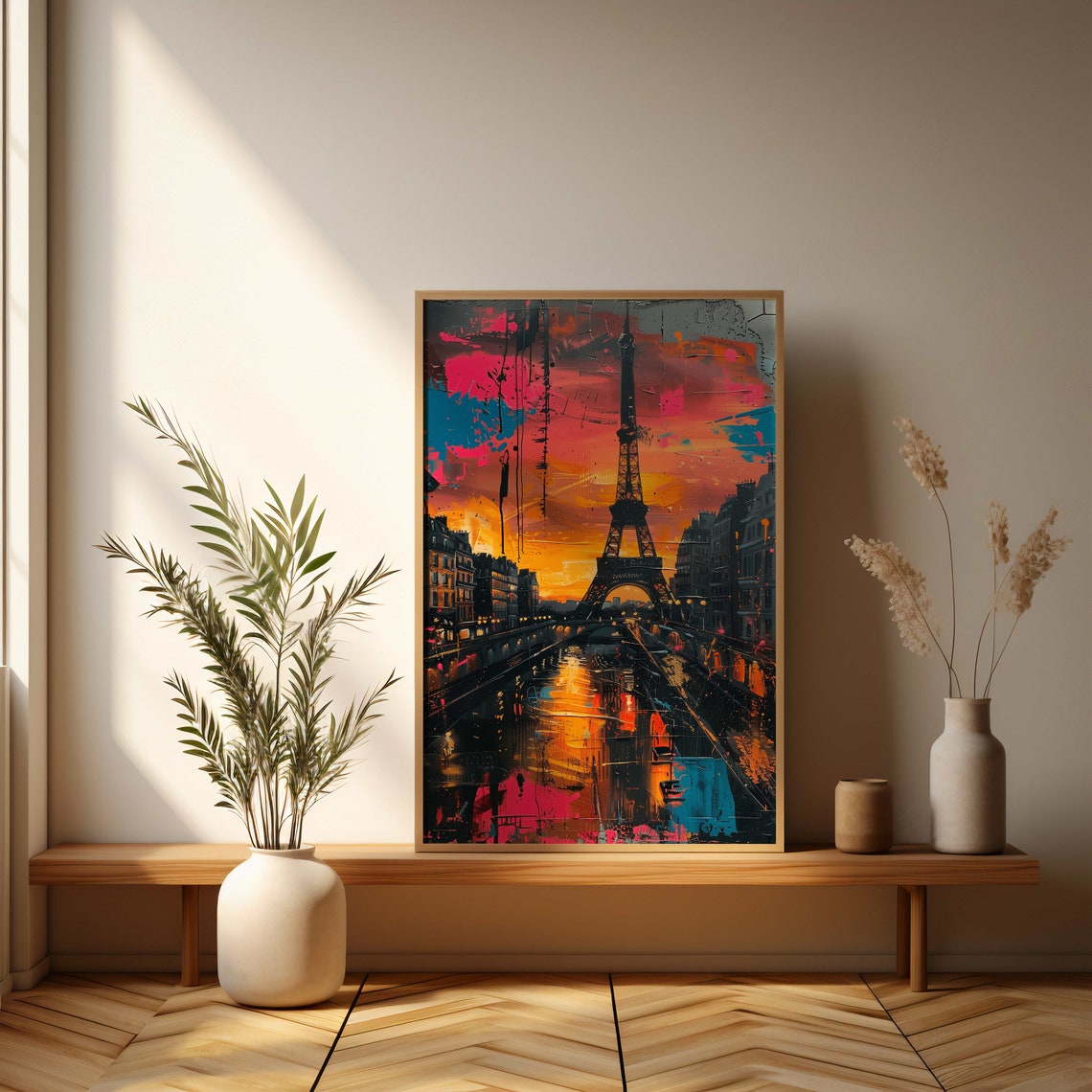 Eiffel Tower Paris Sunset Colorful Graffiti Street Art Poster - Image 3