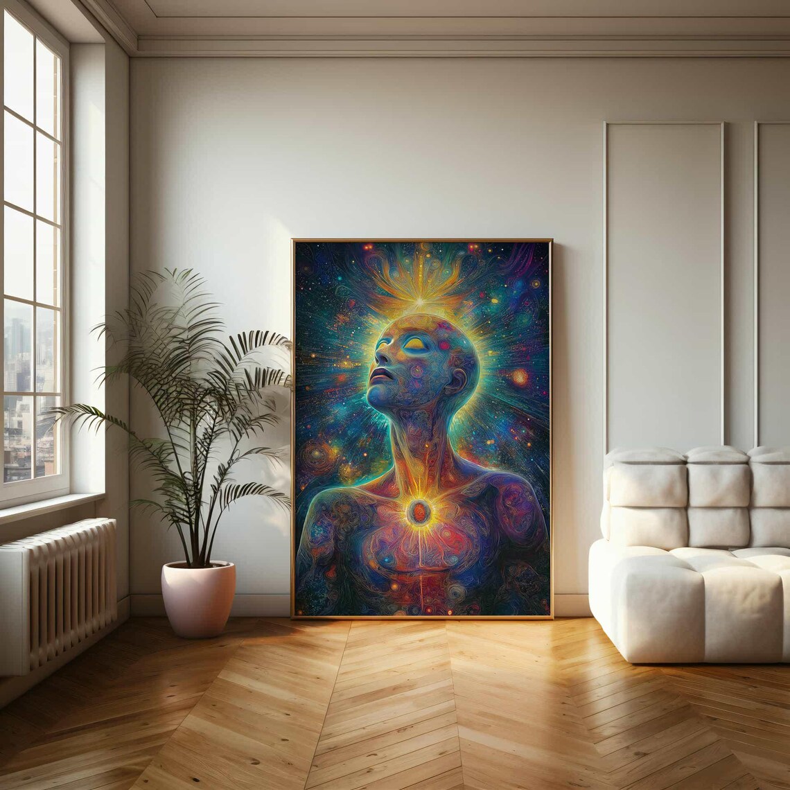 Cosmic Enlightened Figure Psychedelic Galaxy Spiritual Art Poster - Image 2