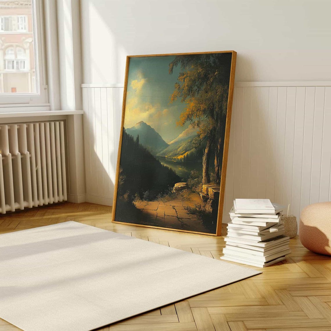 Tranquil Mountain View Poster Oil Painting Style Wall Art For Nature Lovers - Image 5
