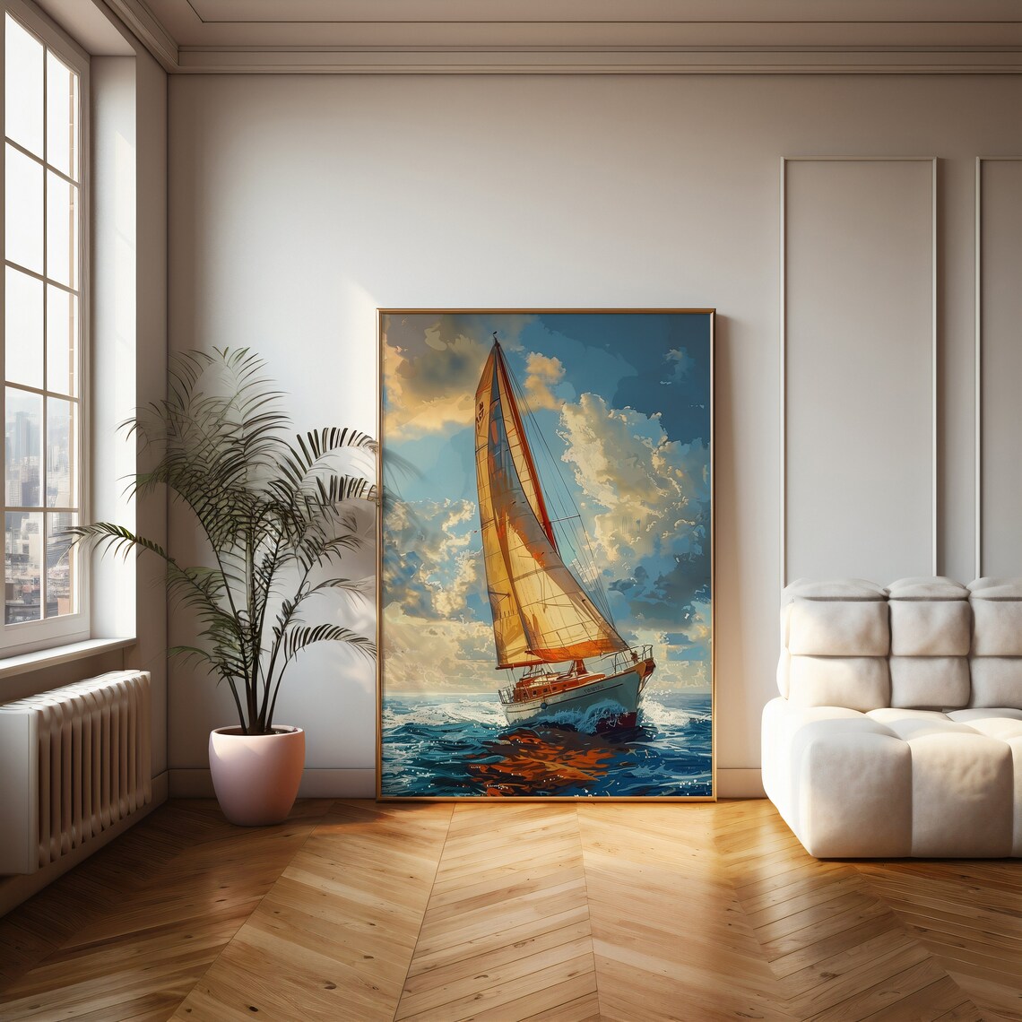 Sailing Into The Sunset Nautical Yacht Poster - Image 2