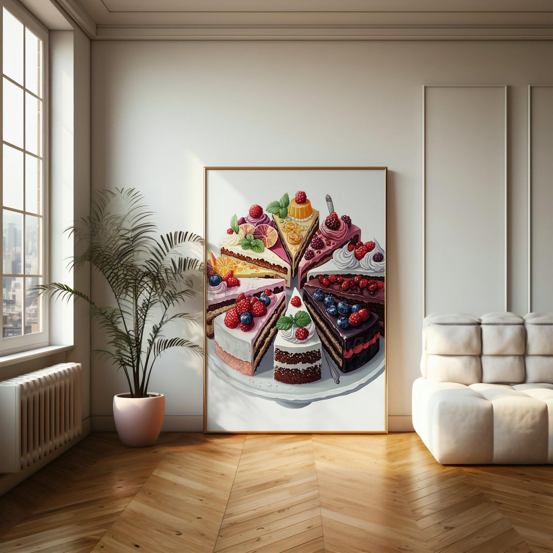 Delicious Dessert Cake Art Vibrant Food Illustration Poster Perfect For Kitchen Decor And Culinary Lovers - Image 2