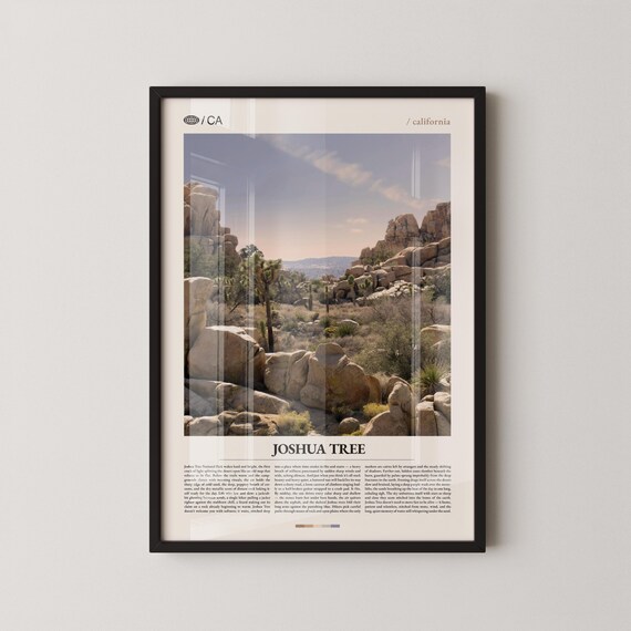 Joshua Tree California Desert Rocks Editorial Photography Poster