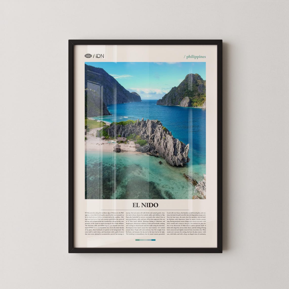 El Nido Philippines Limestone Cliffs Turquoise Bay Travel Poster
