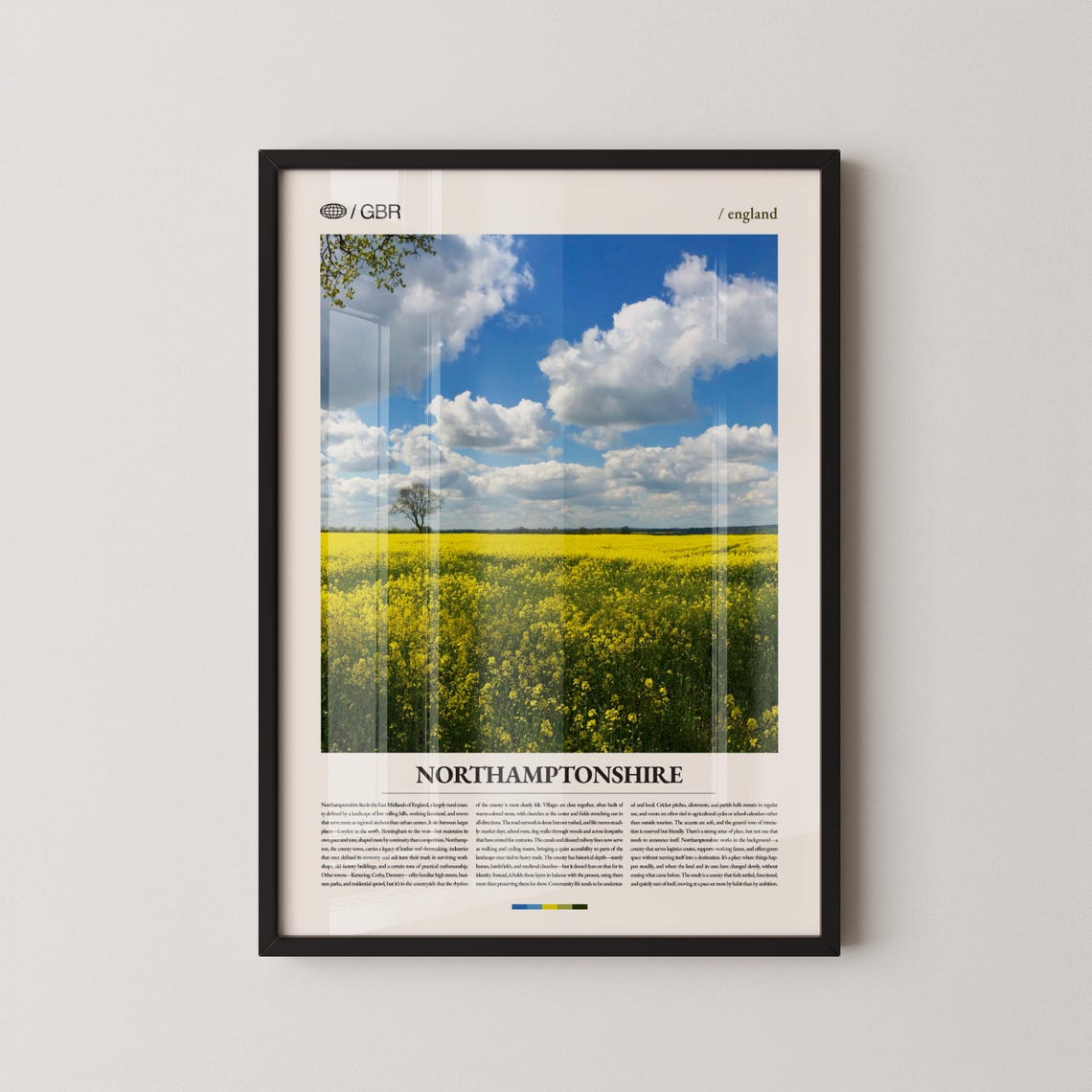 Northamptonshire England Yellow Rapeseed Fields Photo Travel Poster