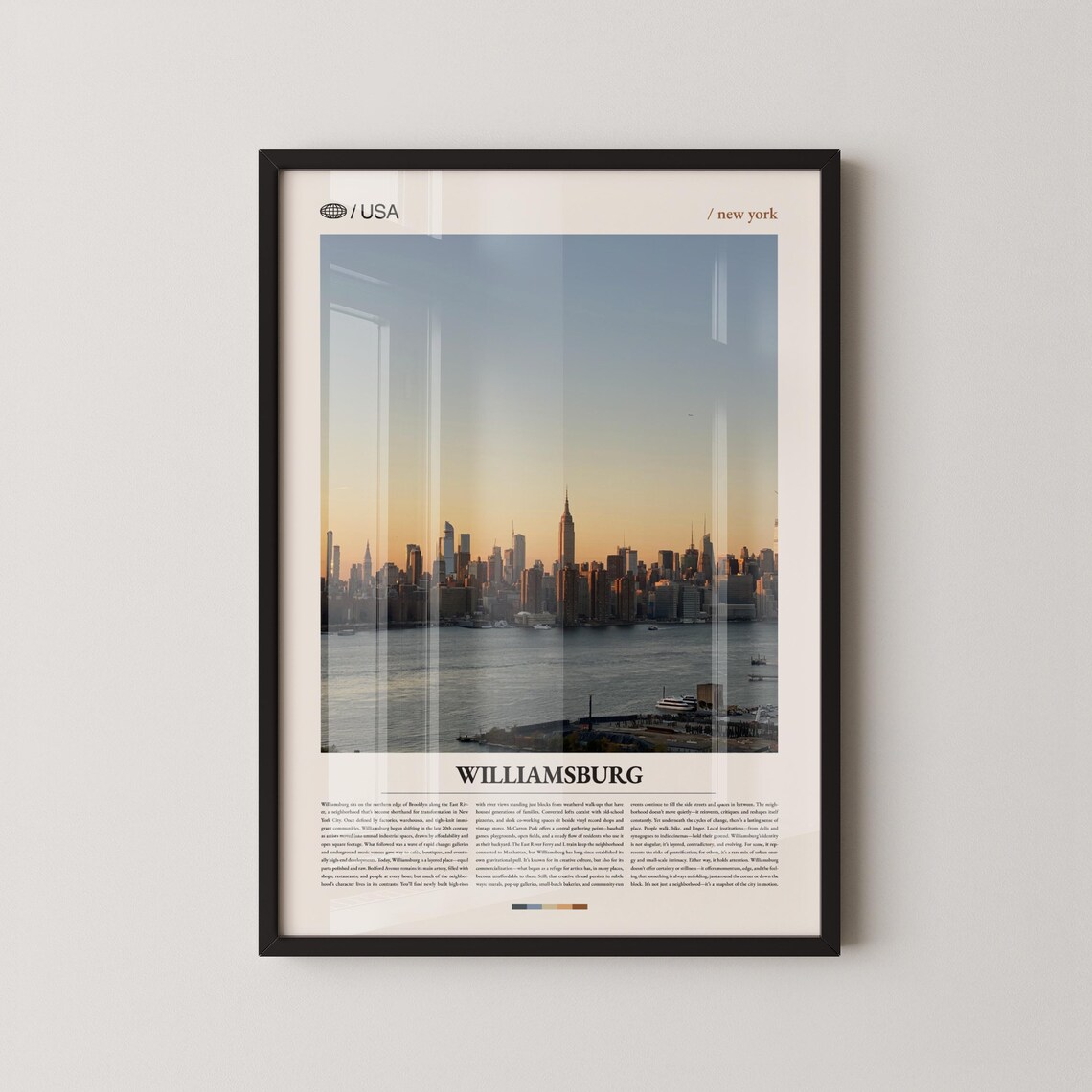 Williamsburg Brooklyn View Manhattan Golden Sunset Skyline Photo Poster