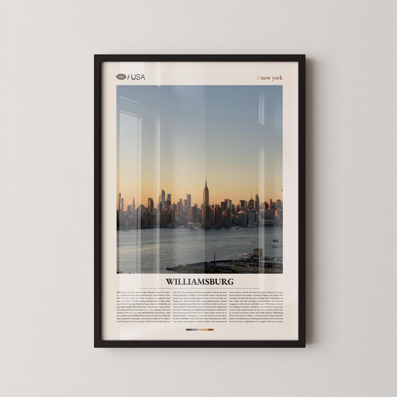 Williamsburg Brooklyn View Manhattan Golden Sunset Skyline Photo Poster
