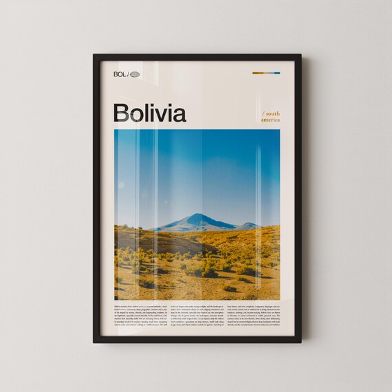 Bolivia Andean Volcano Golden Highlands Travel Photography Poster