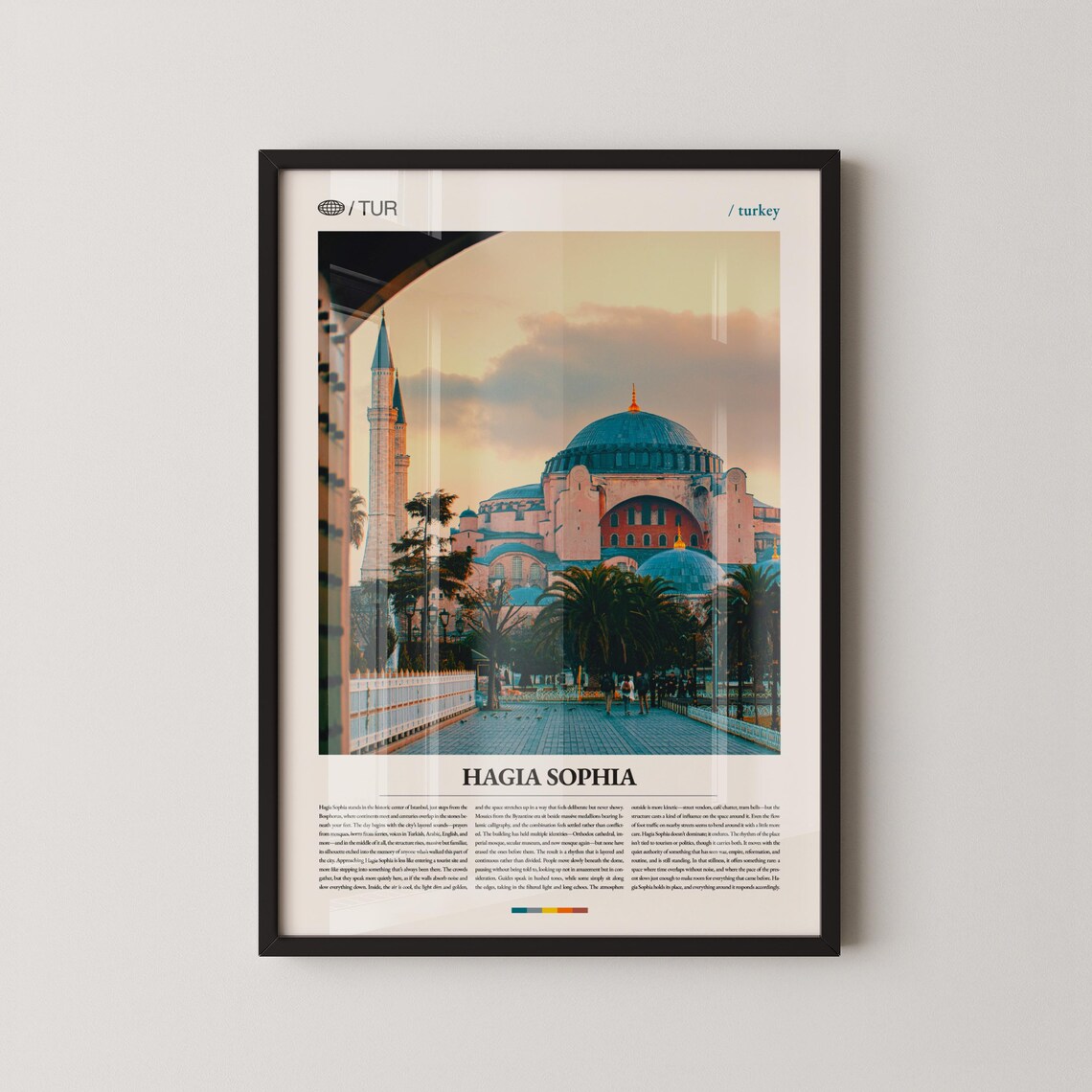Hagia Sophia Istanbul Turkey Photo Poster in Editorial Travel Style