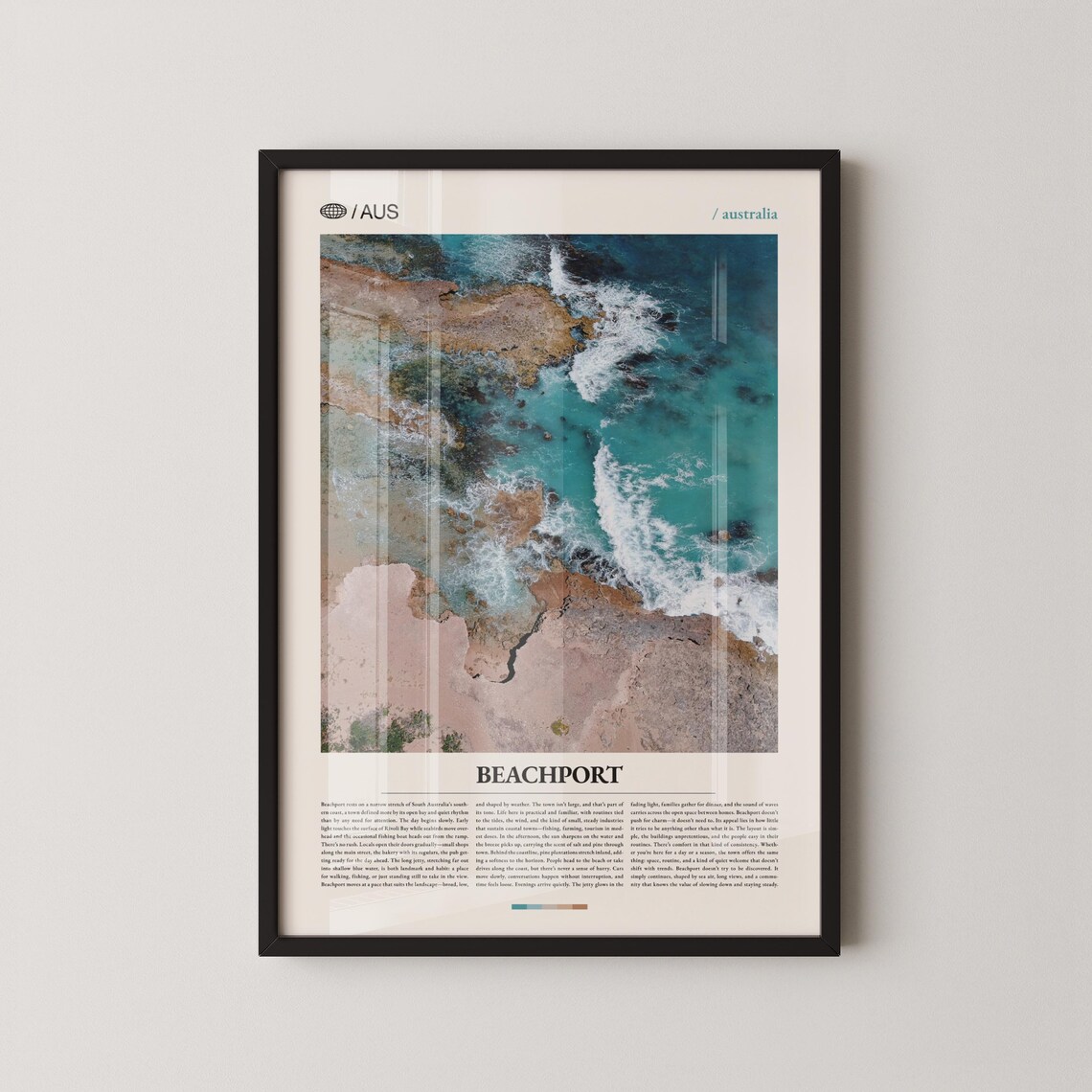 Beachport Australia Aerial Rocky Shoreline Turquoise Ocean Poster