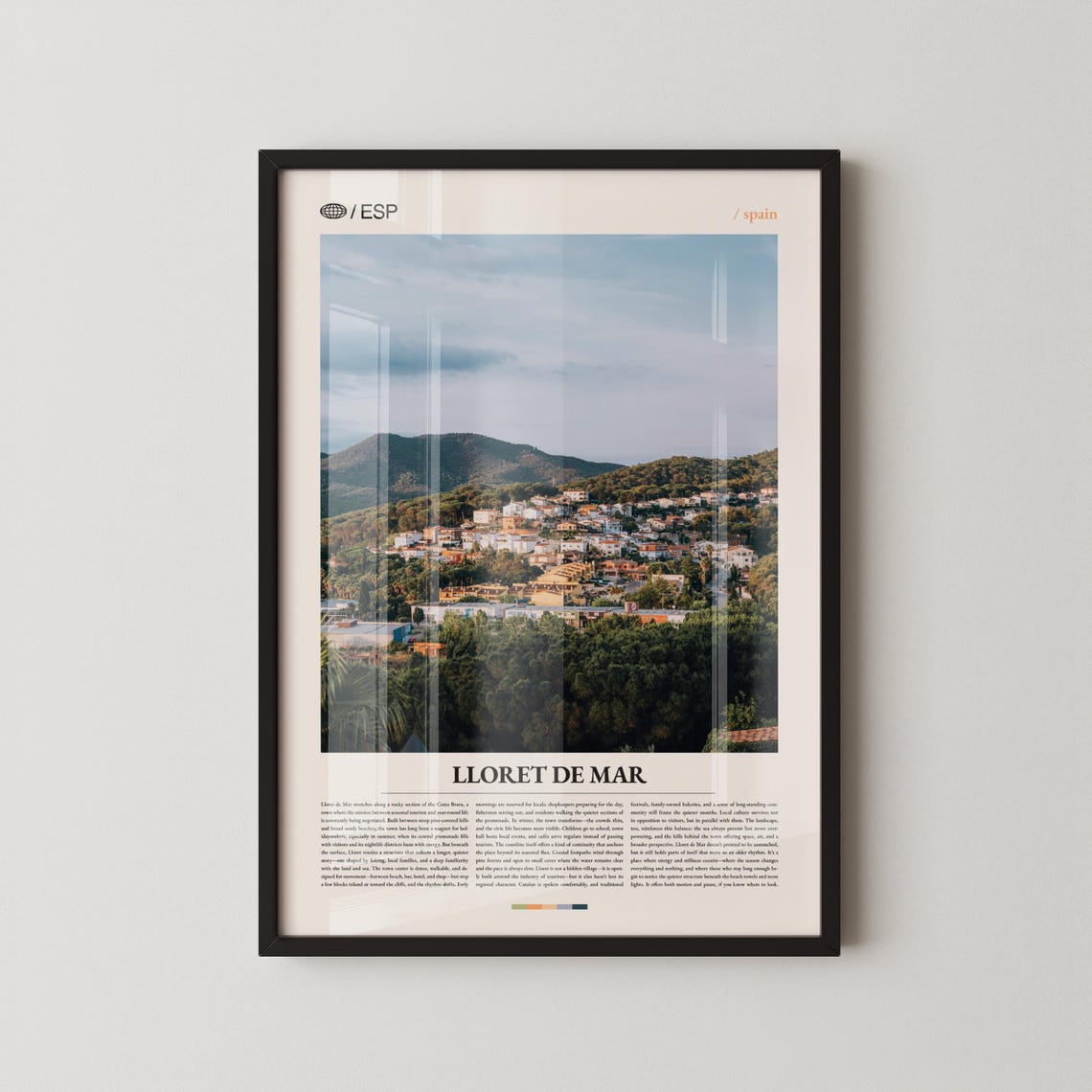 Lloret de Mar Costa Brava Hillside Town Photo Travel Poster Spain