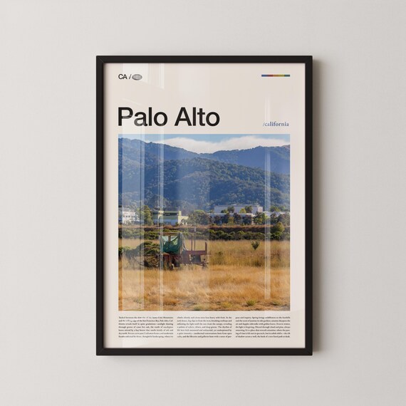 Palo Alto California Golden Foothills Vintage Truck Photo Poster