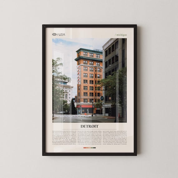Detroit Michigan Savoy Building Downtown Street Travel Poster