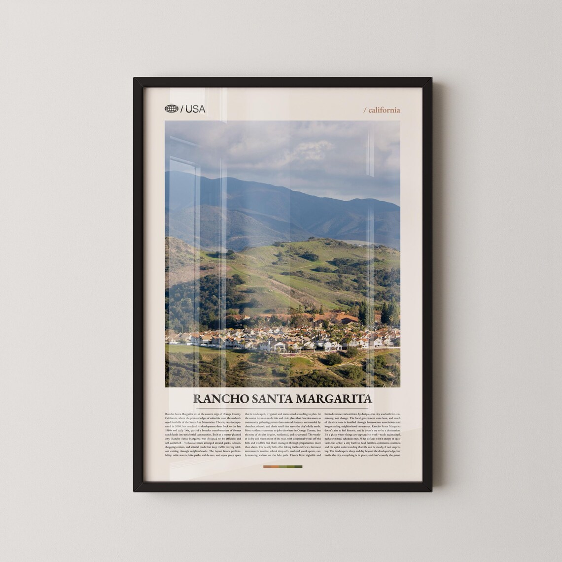 Rancho Santa Margarita California Hills Valley Travel Photo Poster