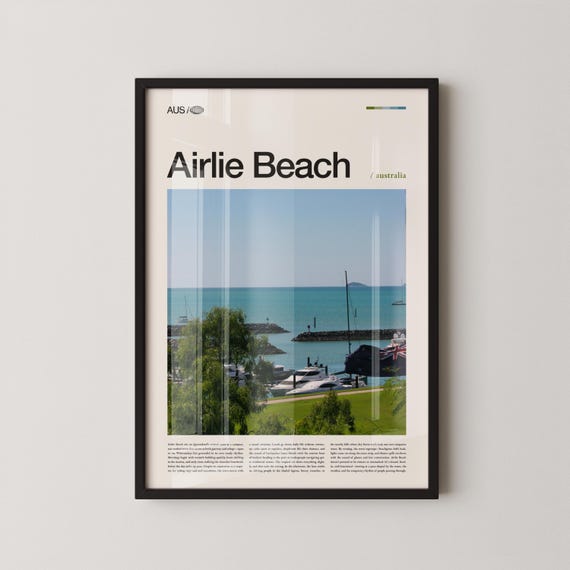 Airlie Beach Print Wall Art Poster Photography Queensland Coastline Tropical Decor
