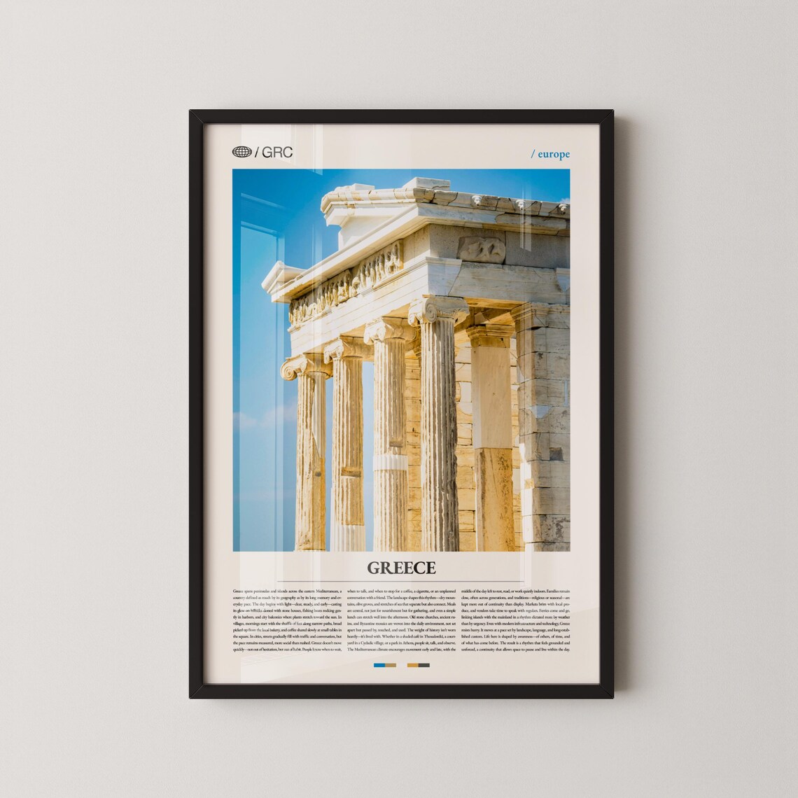 Parthenon Columns Close-Up Sunlit Ancient Marble Ruins Travel Poster