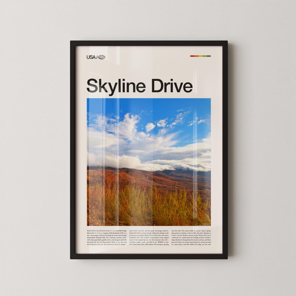 Skyline Drive Blue Ridge Mountains Virginia Scenic Road Poster