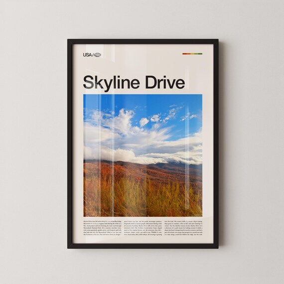 Skyline Drive Blue Ridge Mountains Virginia Scenic Road Poster