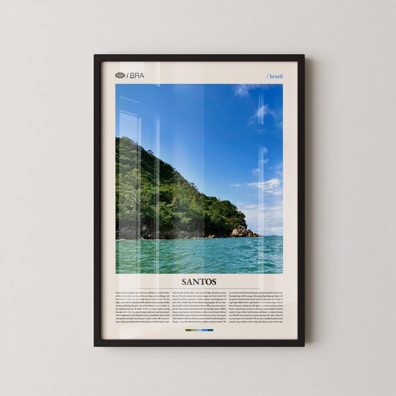 Santos Print Wall Art Poster Brazil Coastal Photography Port City Decor