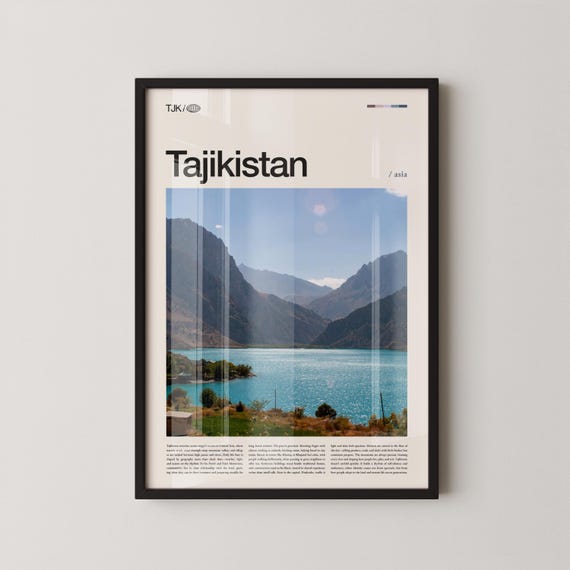 Tajikistan Wall Art Rugged Mountain And Valley Landscape Print Poster Scenic Central Asia Photography Nature Decor