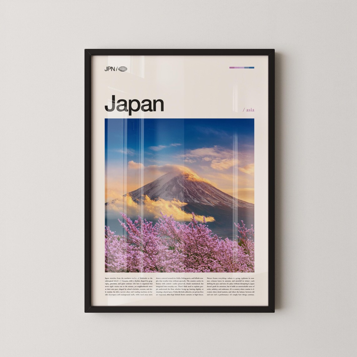 Japan Mount Fuji Cherry Blossom Spring Asia Dream Travel Poster