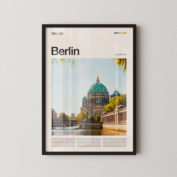 Berlin Germany Cathedral Riverside Photography Travel Poster