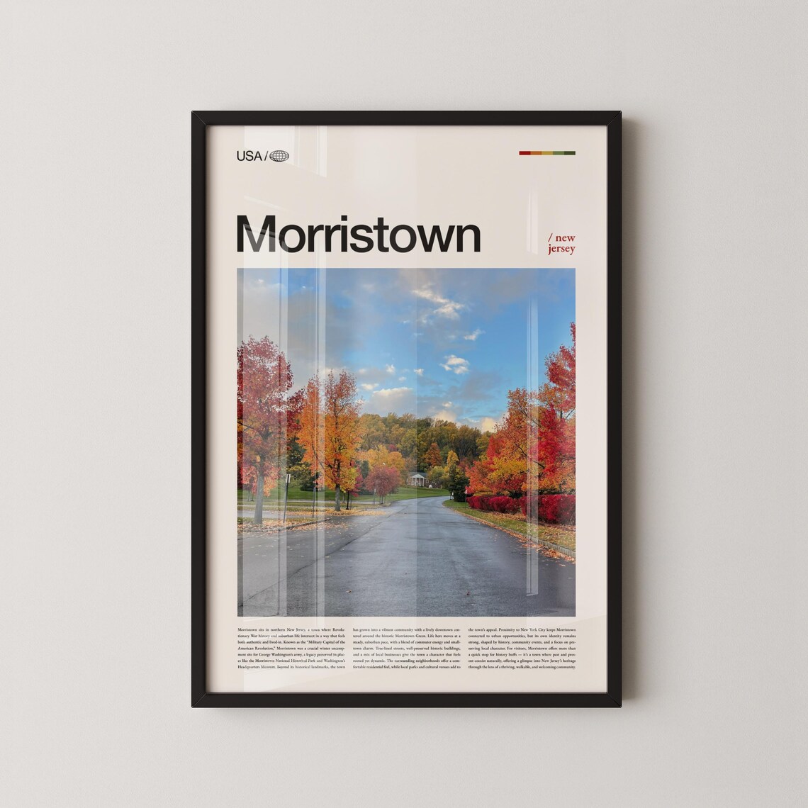 Morristown New Jersey Autumn Street Fall Foliage Photo Poster