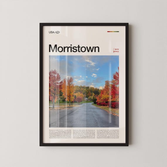 Morristown New Jersey Wall Art Historic Town Print Poster Scenic Landscape Photography Colonial Heritage Decor